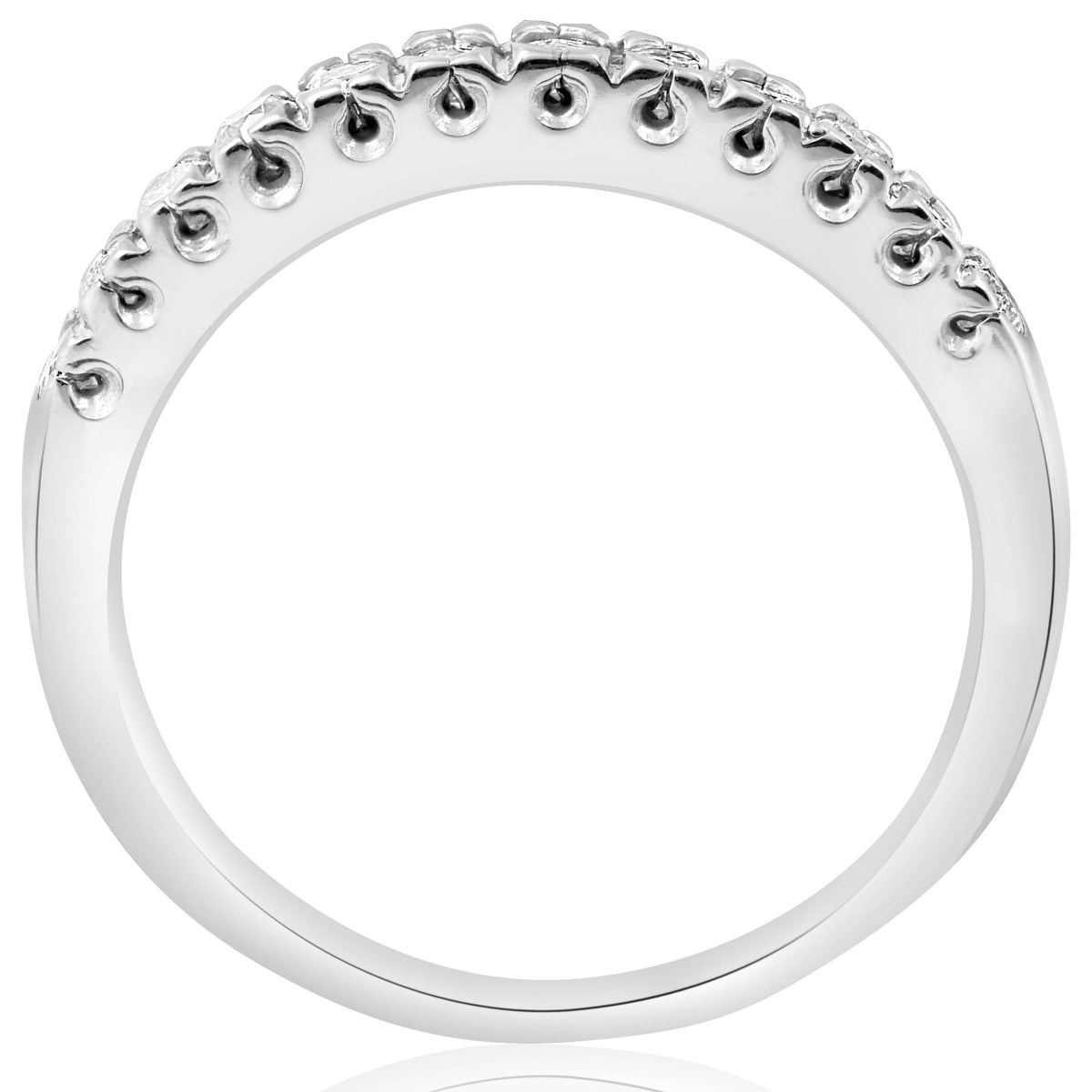 14K White Gold Pave Diamond Wedding Ring Q23853