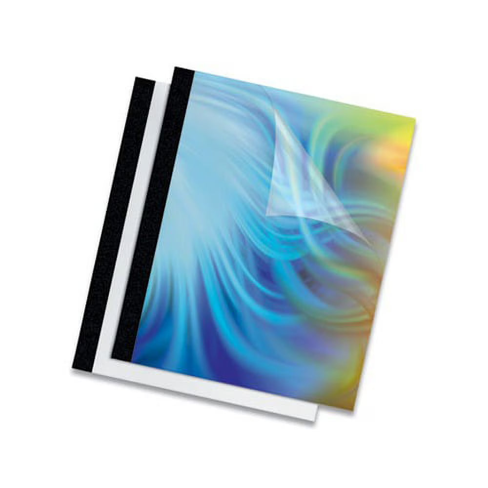 Thermal Binding System Covers, 60-Sheet Cap, 11 x 8.5, Clear/Black, 10/Pack E646