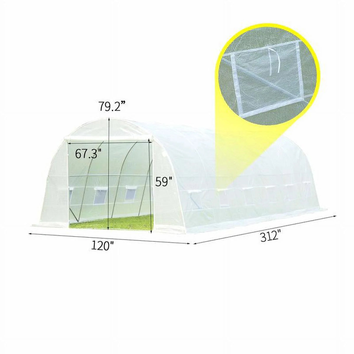 20' x 10' x 7' Portable Greenhouse Tunnel Tent U294254