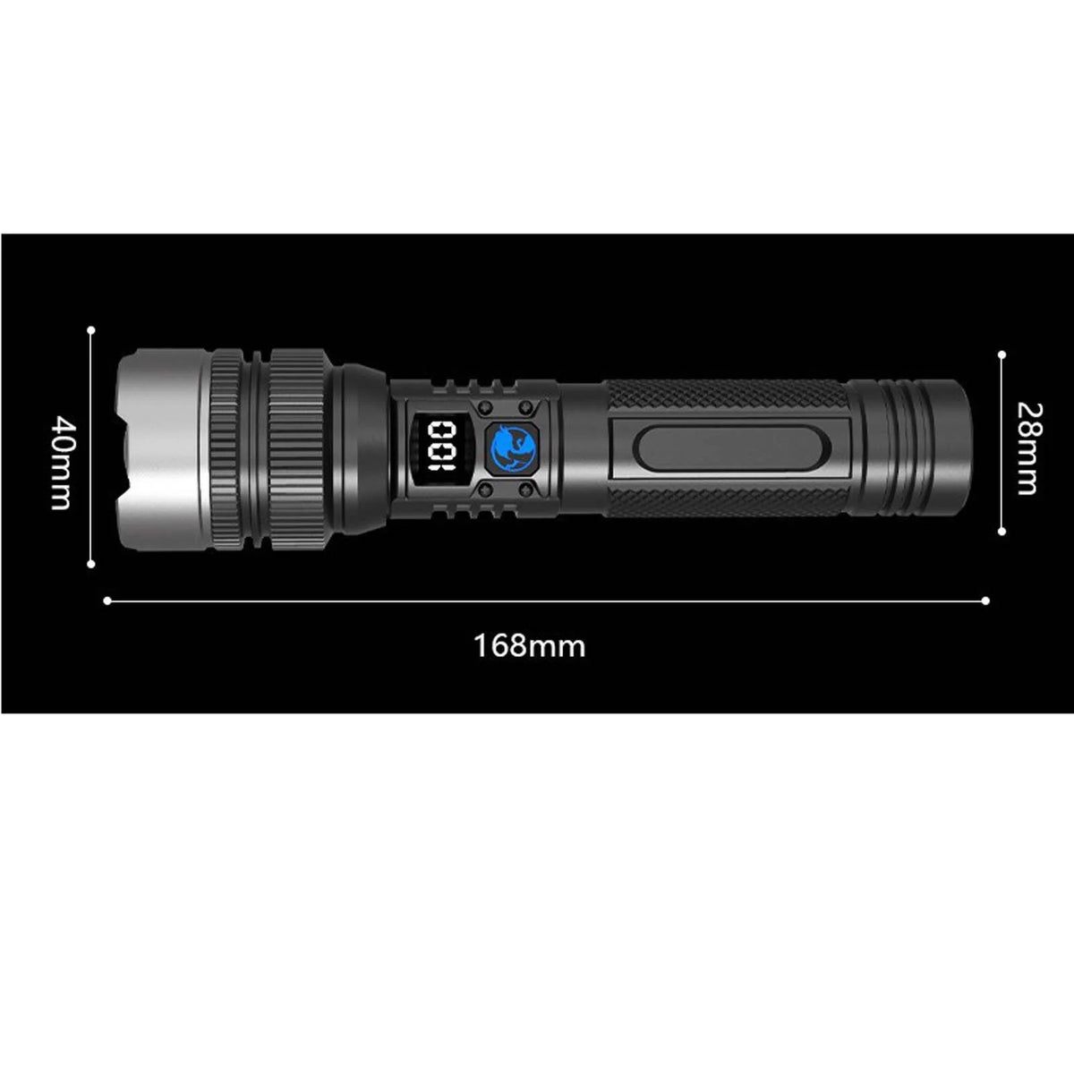 150000 Lumens USB Rechargeable Waterproof Handheld Flashlight G76689