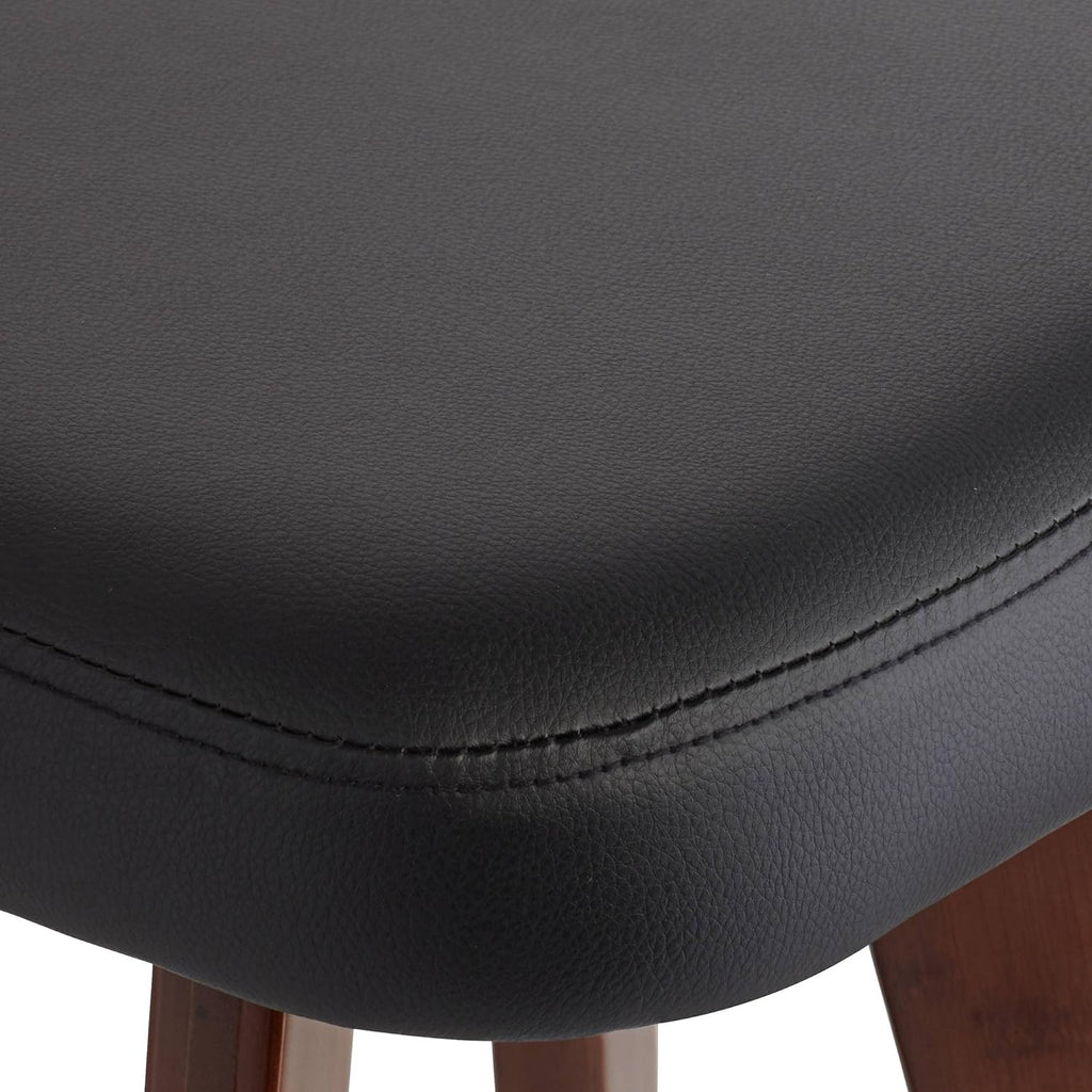 Dark Walnut Wood Swivel Stool with Backrest Footrest N94861