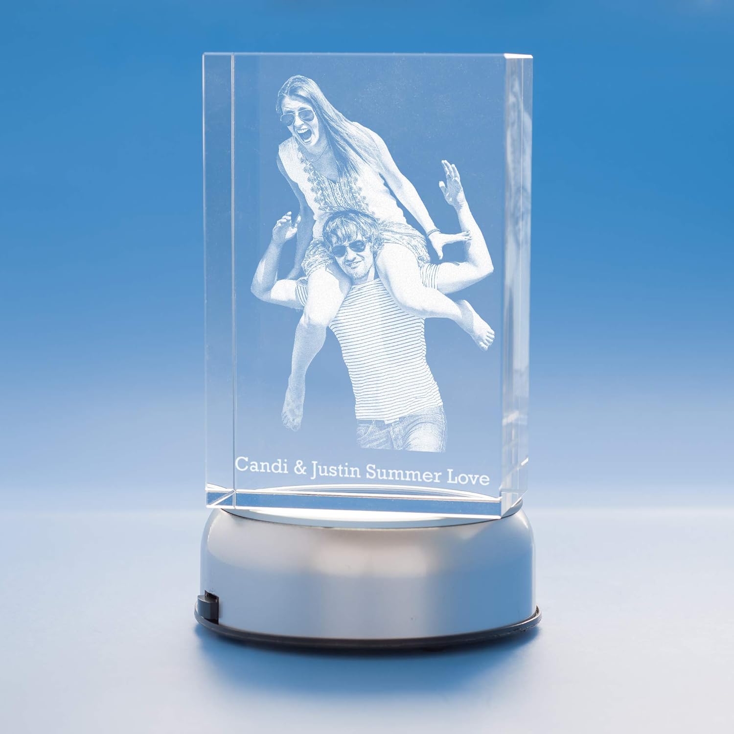 Medium Crystal Tower with Black Base I60319