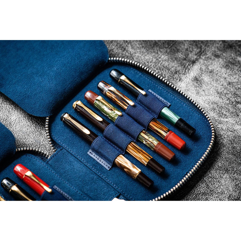 Navy Blue 10 Pen Zipper Case S4341
