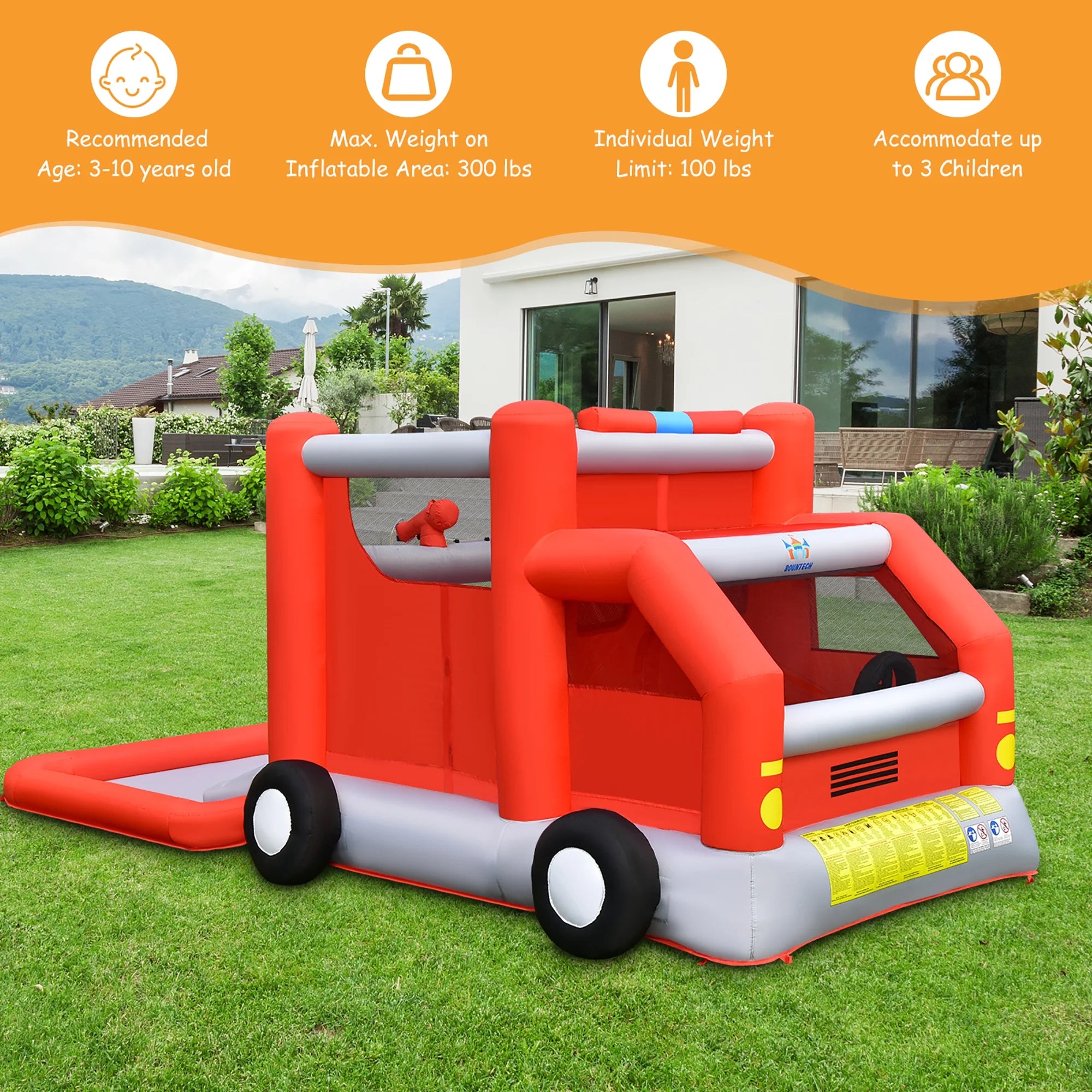 Inflatable Castle Water Park Kids Bounce House with 480W Blower J455