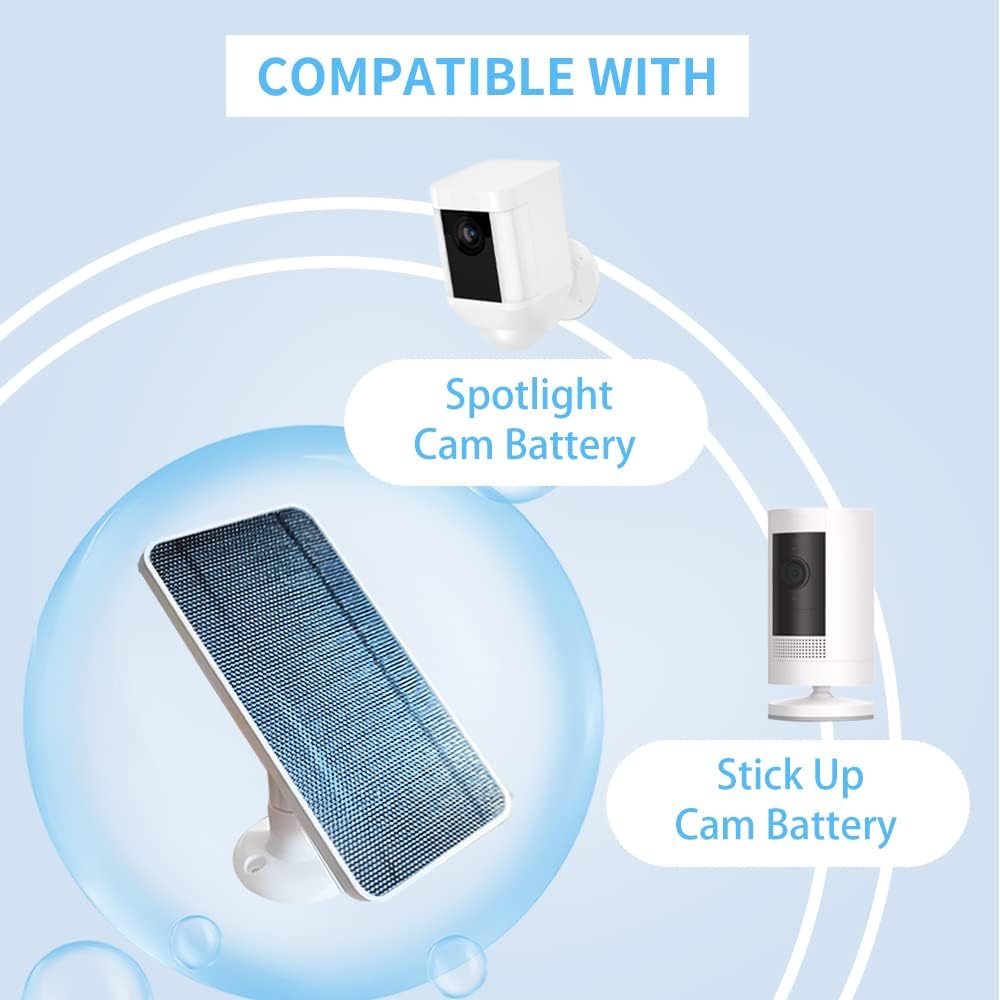 Solar Panel for Spotlight Cam Battery and Stick Up Cam Battery, Weatherproof Continuous Power Supply with 13 FT Cable and Adjustable Wall Mount (2 Pack) L79944