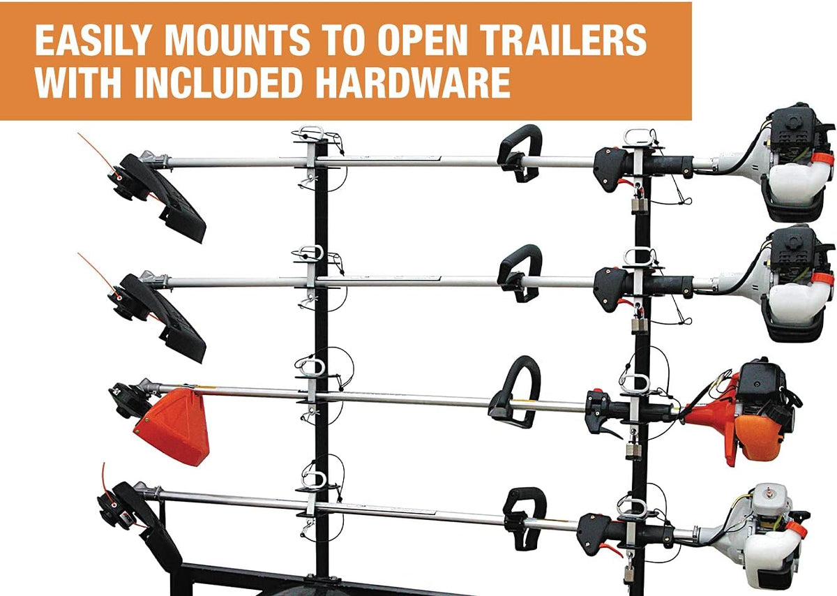 4-Channel Landscape Trimmer Edger Locking Rack, Black H9887
