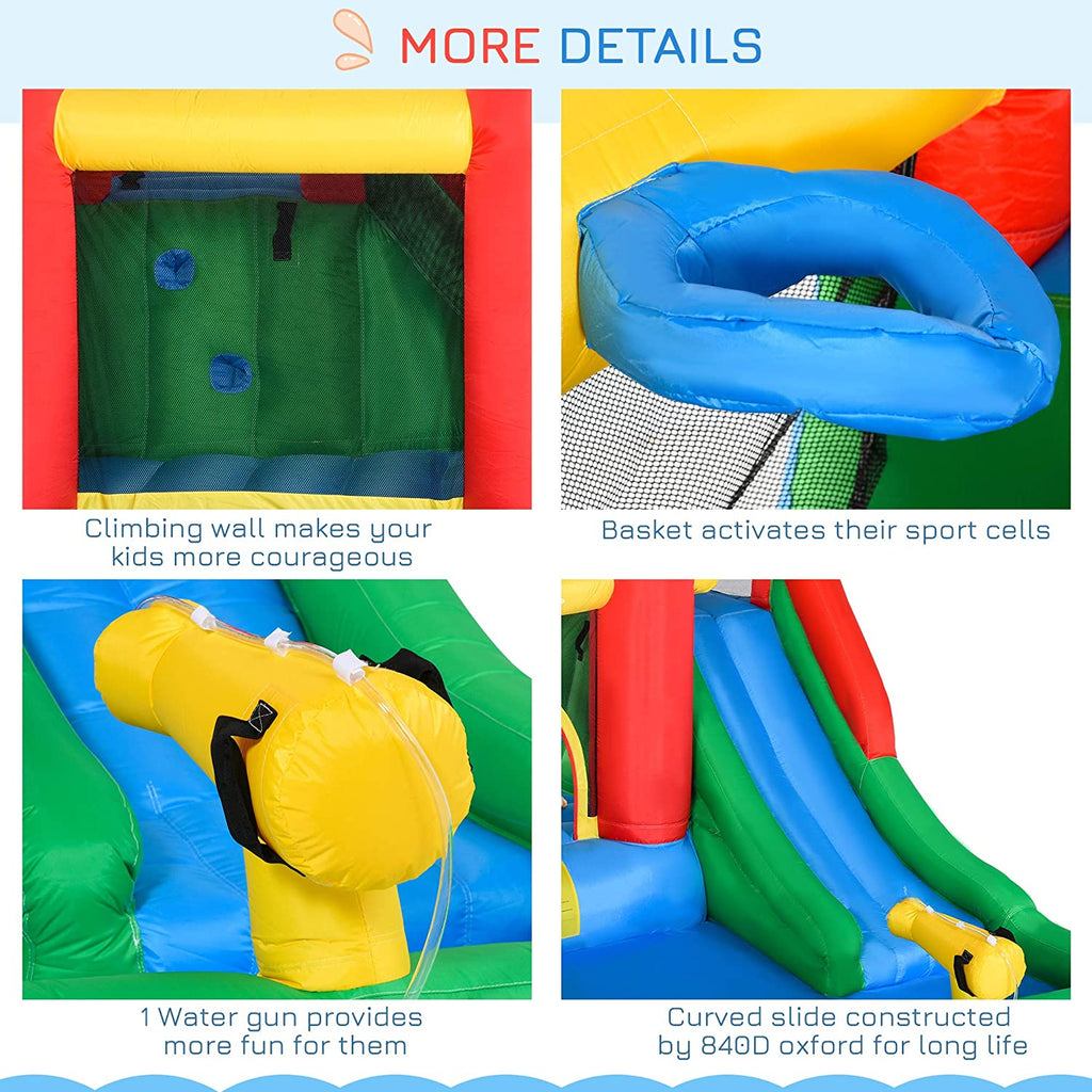 6 in 1 Inflatable Water Slide Bounce House with Air Blower T617