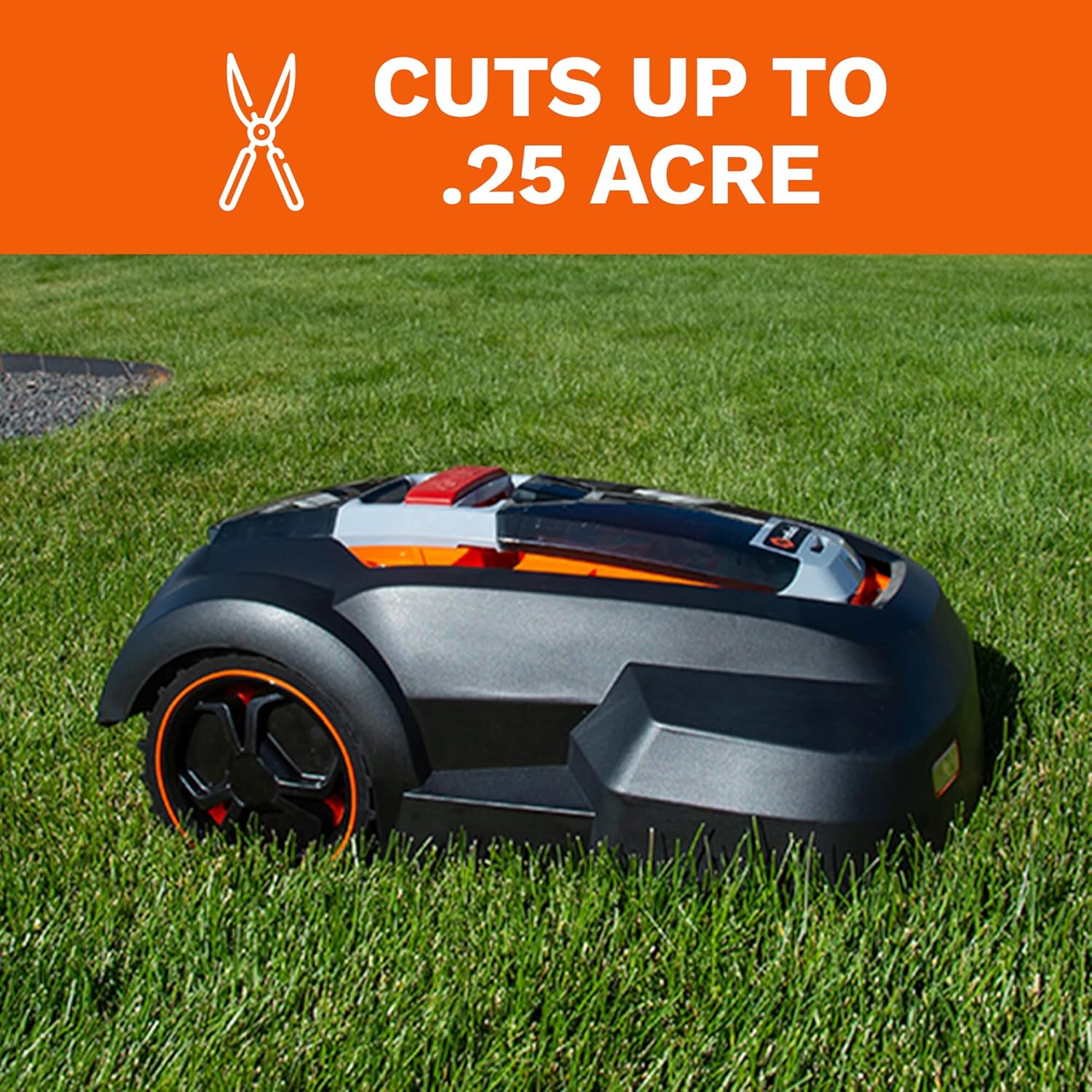 Robot Lawn Mower with 9.5-inch Cutting Width, Brushless Motor O75017