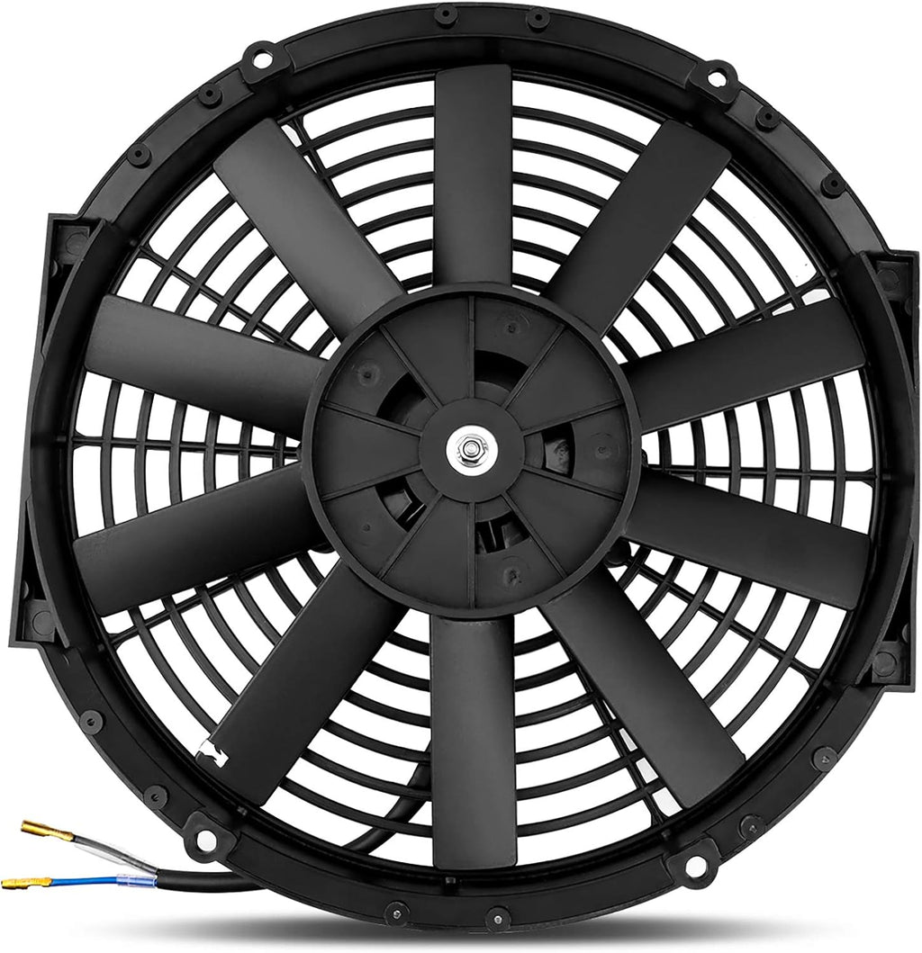 2x12 Inch Electric Radiator Cooling Fan with Mounting Kit 1750 CFM 12 Volts 80 Watts Pack of 2 X917