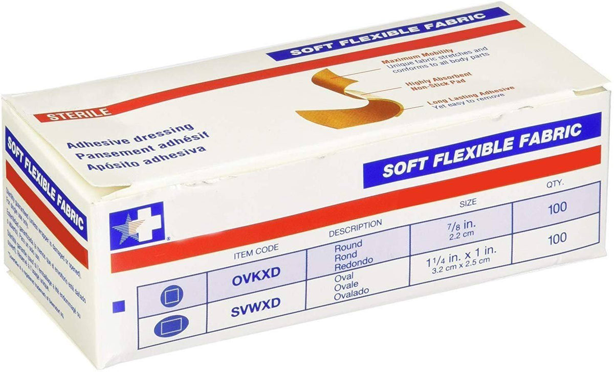 Case of 1200 Adhesive Strips 7/8x22 Sterile Fabric Bandages S37143