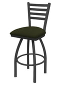 Swivel Bar Stool with Pewter Finish and Pine Seat X154