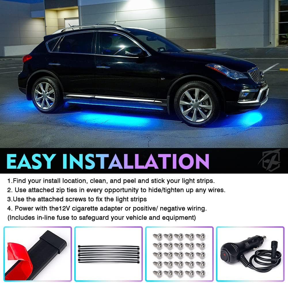 RGB LED Car Underglow Light Kit, 4 PCS, Pack of 2 G4002