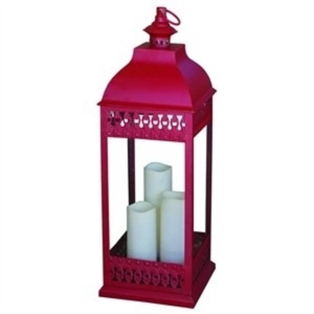 Red Triple LED Candle Lantern L824888