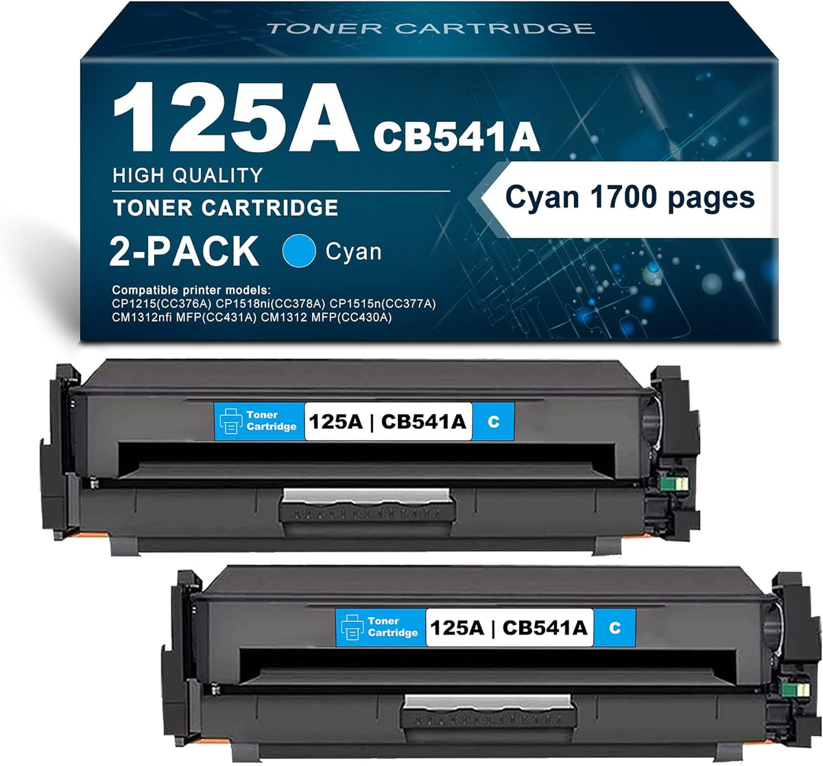 Black 2 Packs 125A Remanufactured Toner Cartridge V197