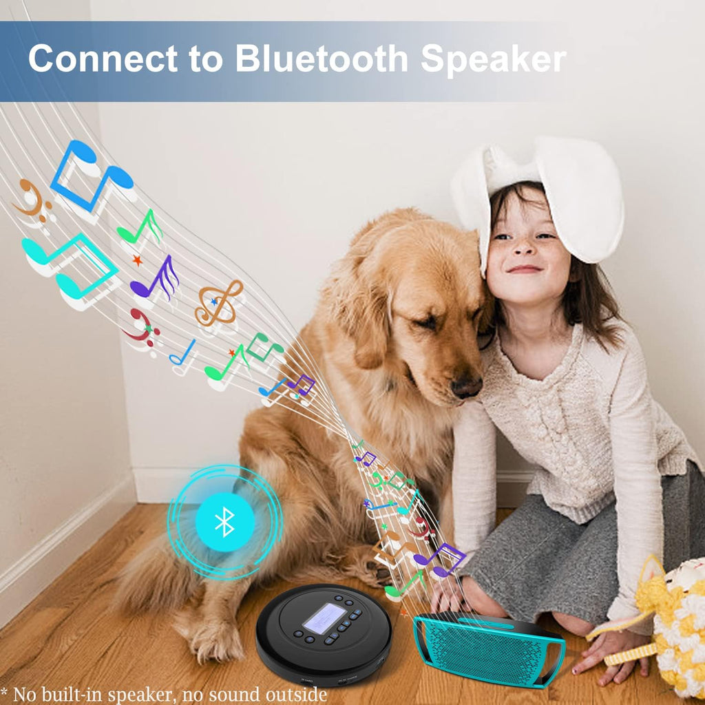 Pack of 2 Portable Bluetooth CD Player with Dual Headphone Jack O415516