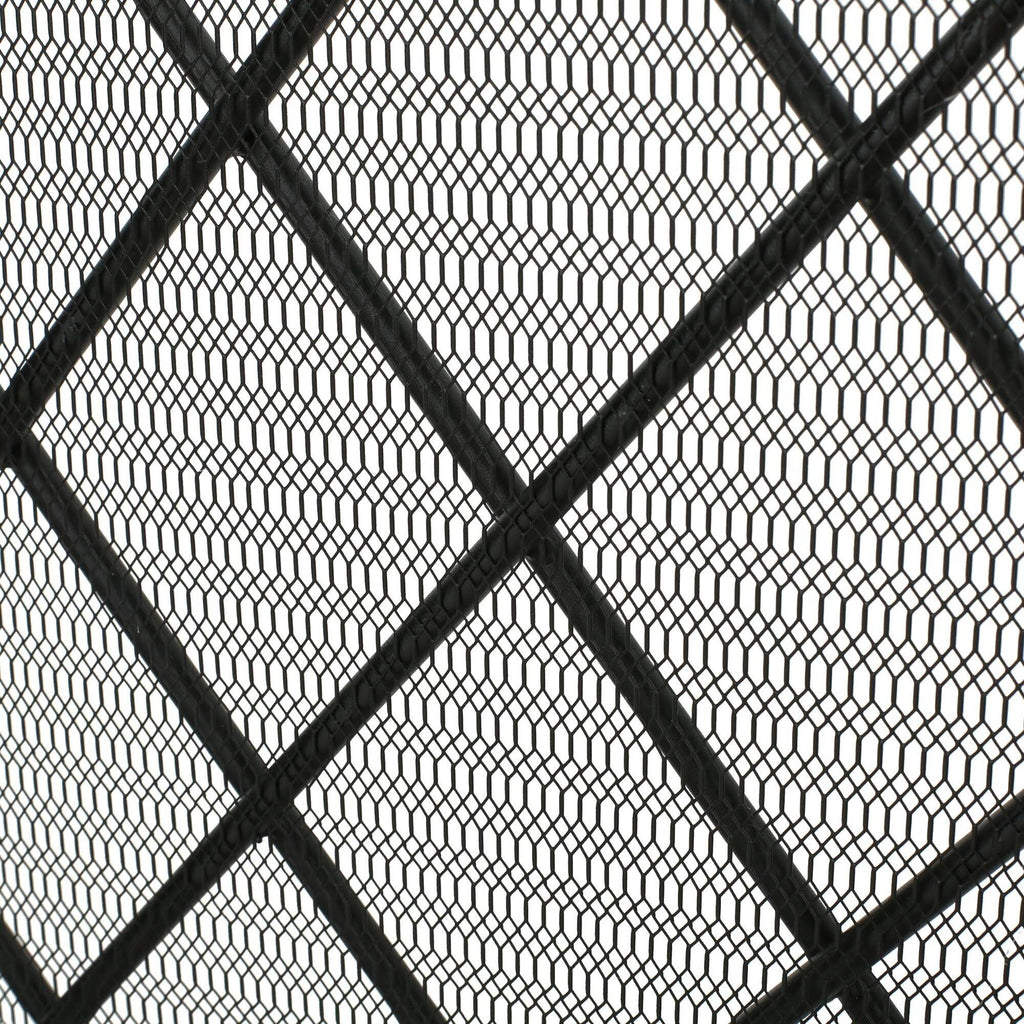Black Contemporary Three Panel Fireplace Screen X852