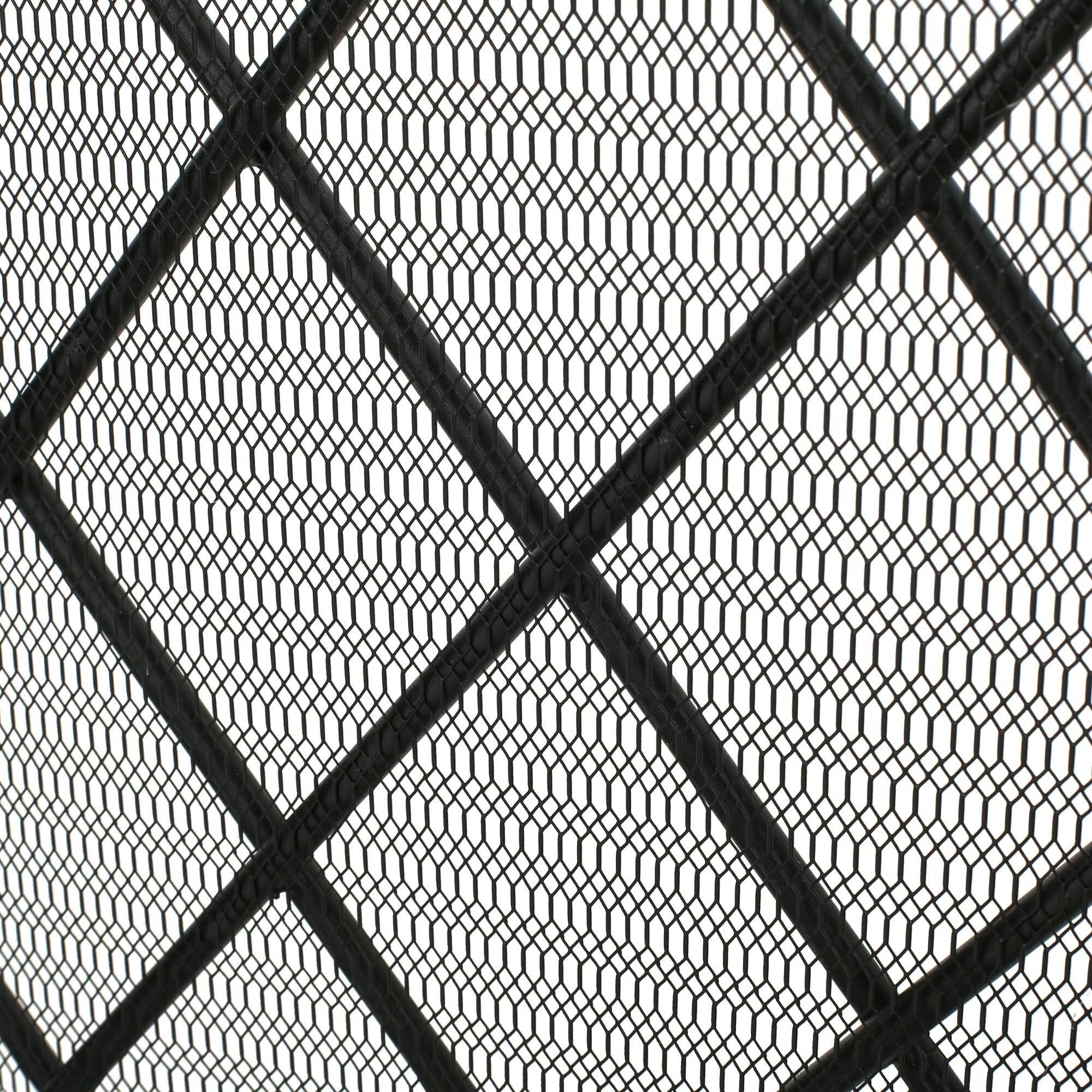 Black Contemporary Three Panel Fireplace Screen X852