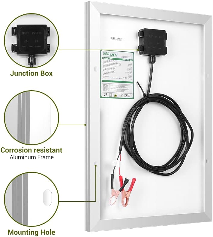 20 Watt 12 Volt Monocrystalline Portable Solar Panel D711687