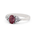 14K White Gold Oval Cut Ruby Solitaire Engagement Ring Size 10.5 W940014