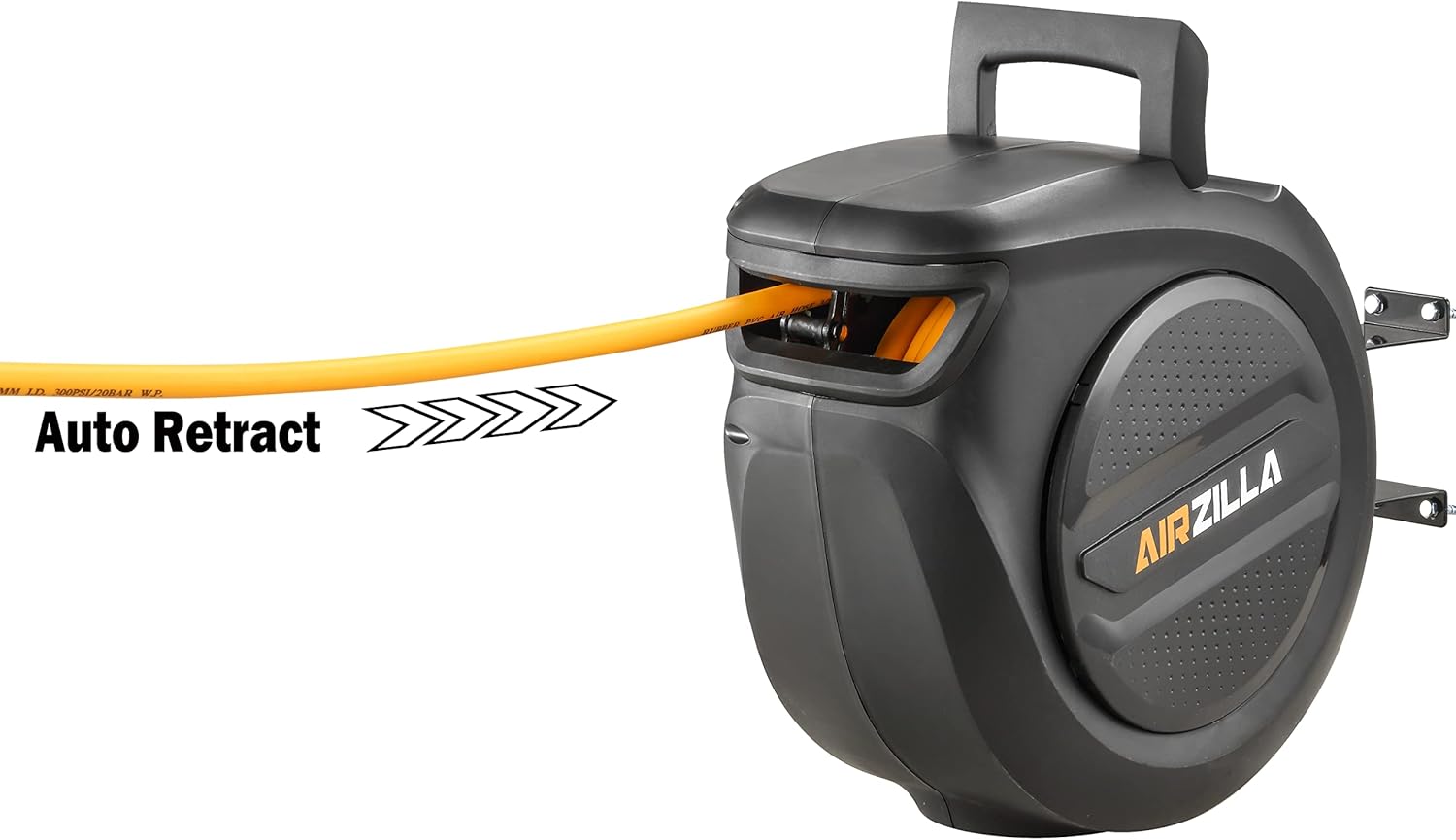 Retractable Air Hose Reel 3/8" x 50 ft Flex Hybrid Air Hose, 300PSI, Pack of 2 Y695