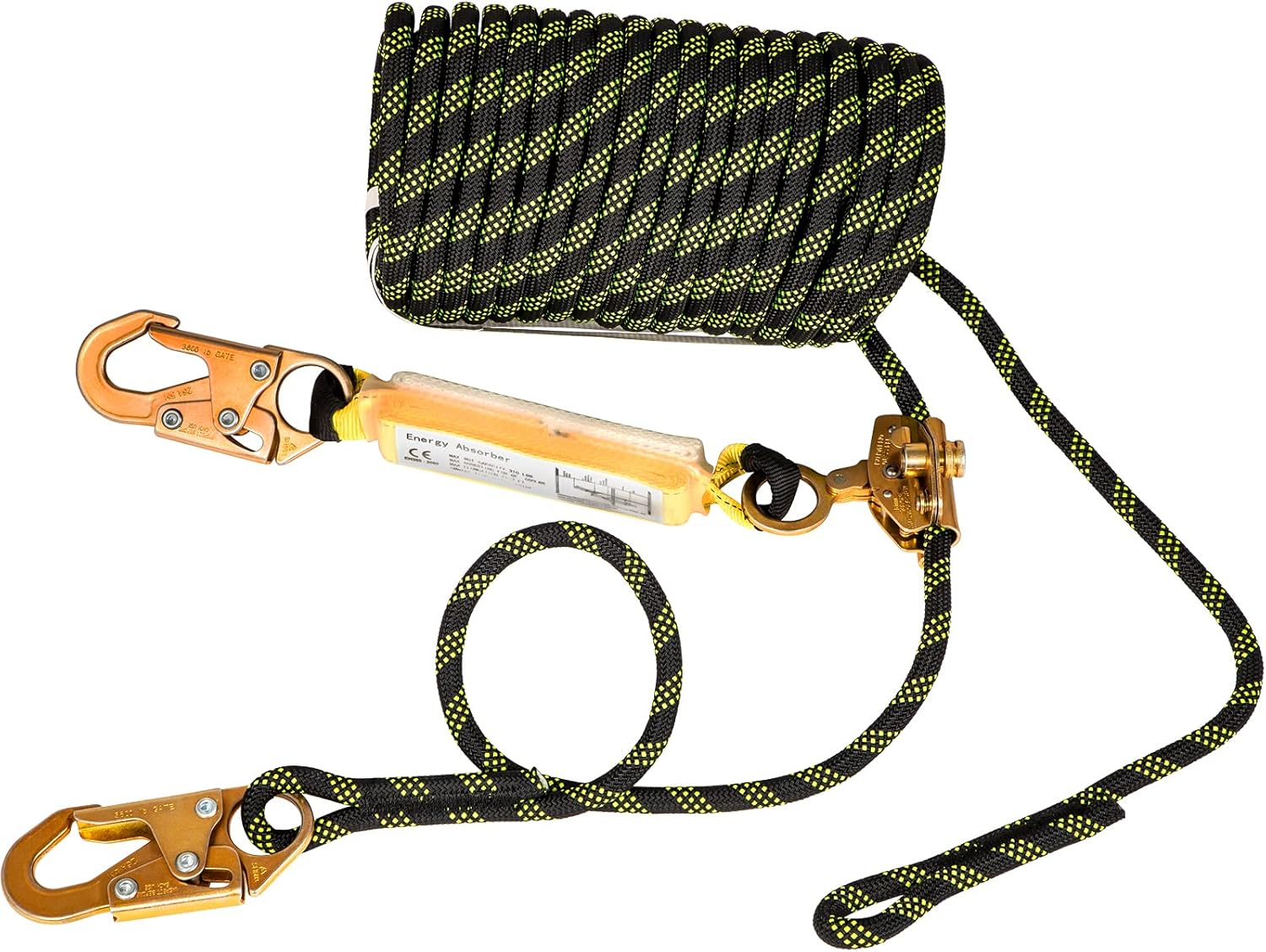 25 ft Fall Protection Rope with Alloy Steel Rope Grab O2462