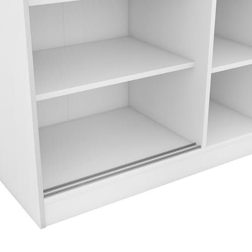 Gray 3-Door Mirror Wardrobe Closet with 2 Drawers & Top Cabinets X85519