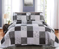 Queen/Full Size Floral Patchwork Quilt Microfiber Bedspread L628834
