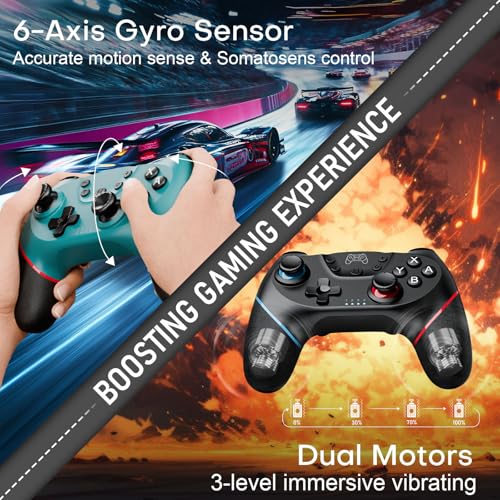 2 Pack Wireless Pro Controller for Switch 2/Lite/OLED with Hall Effect N44194