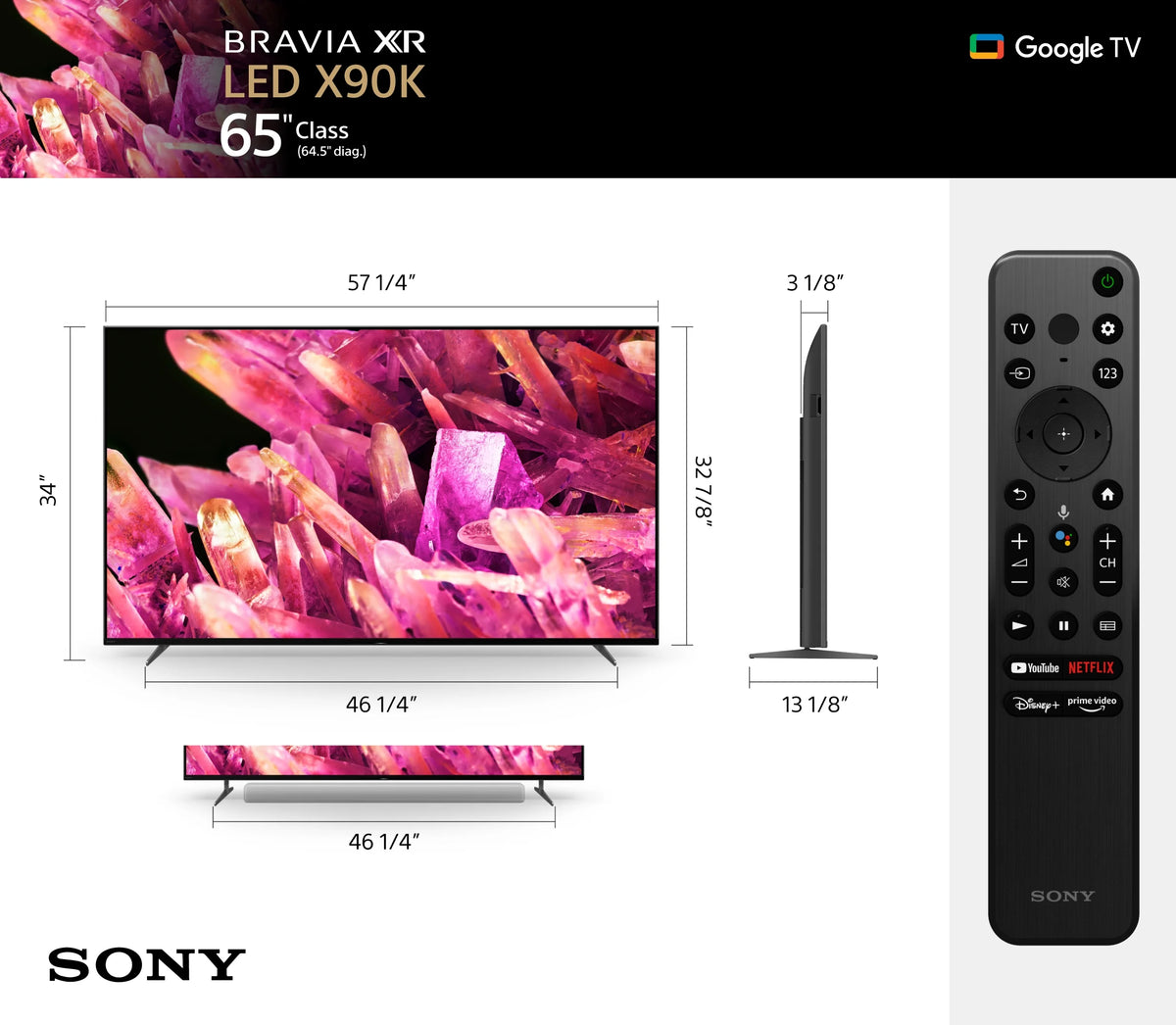 65” Class 4K HDR Full Array LED Smart Google TV W75176