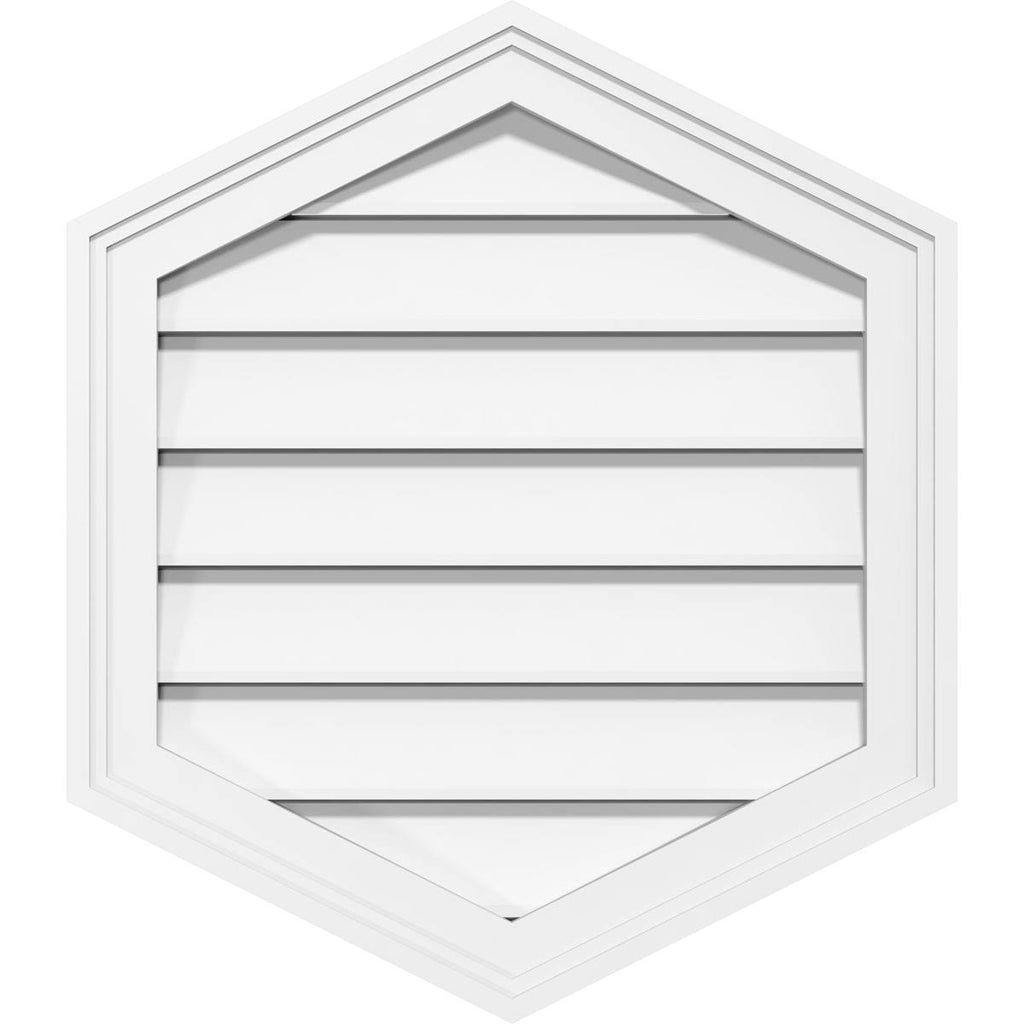 30x22W x 34x22H Vertical Peaked Surface Mount PVC Gable Vent P2289