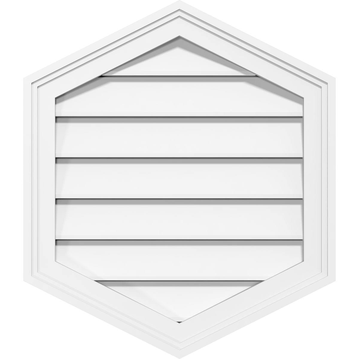 30x22W x 34x22H Vertical Peaked Surface Mount PVC Gable Vent P2289