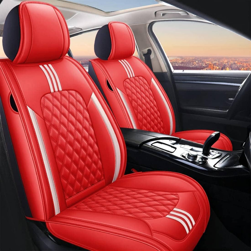 Red Leather Car Seat Covers Full Set U995