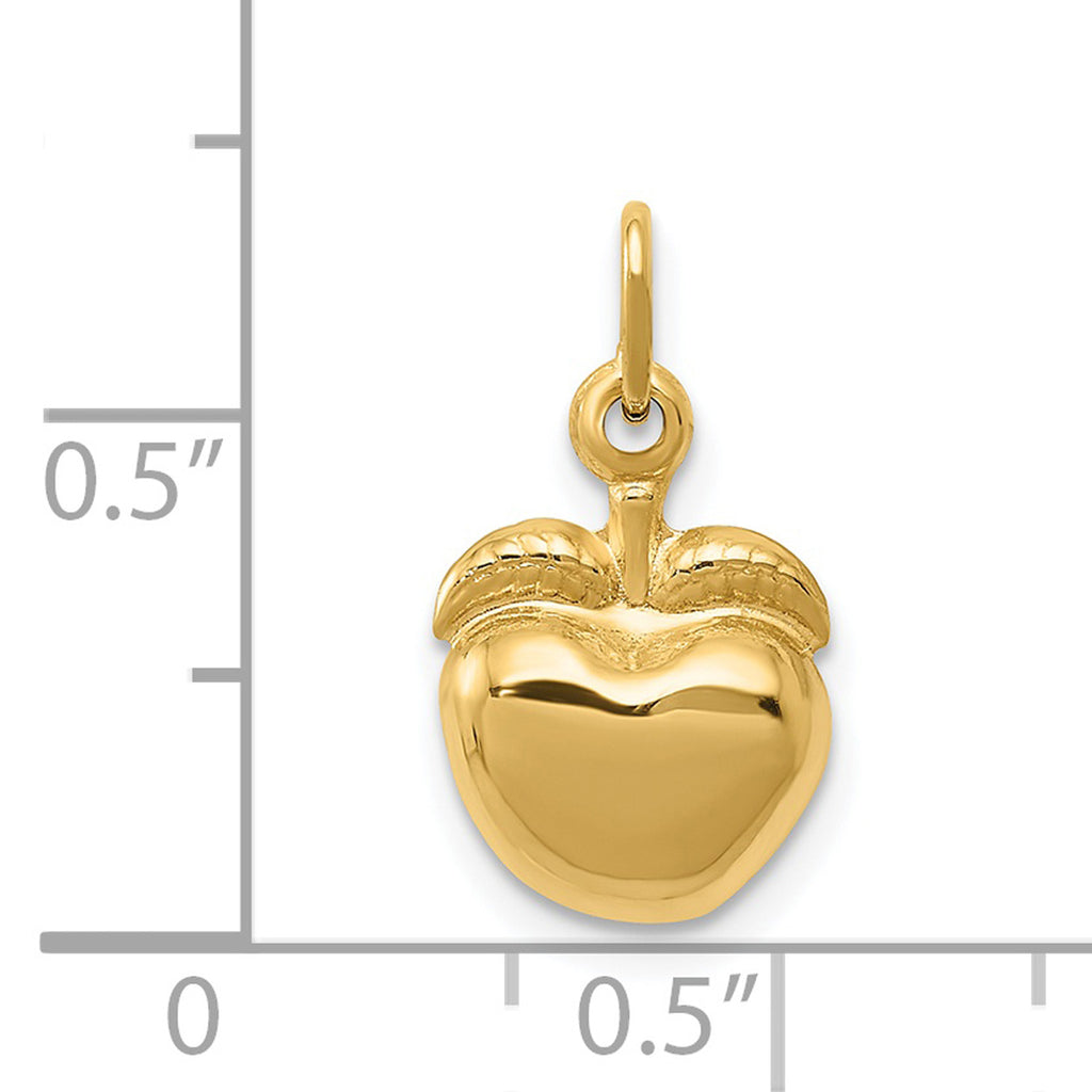14K Yellow Gold Apple Pendant Charm J299