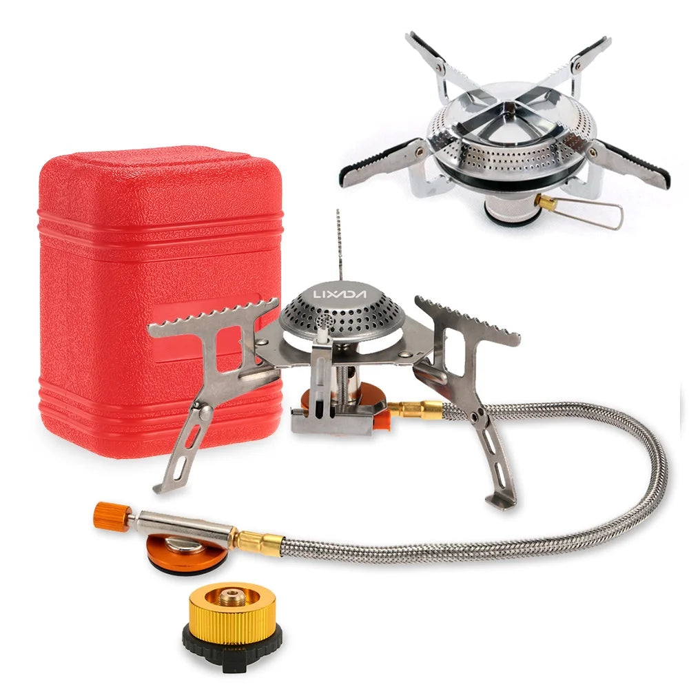 Camping Foldable Gas Set with Gas Conversion Head Adapter H2007