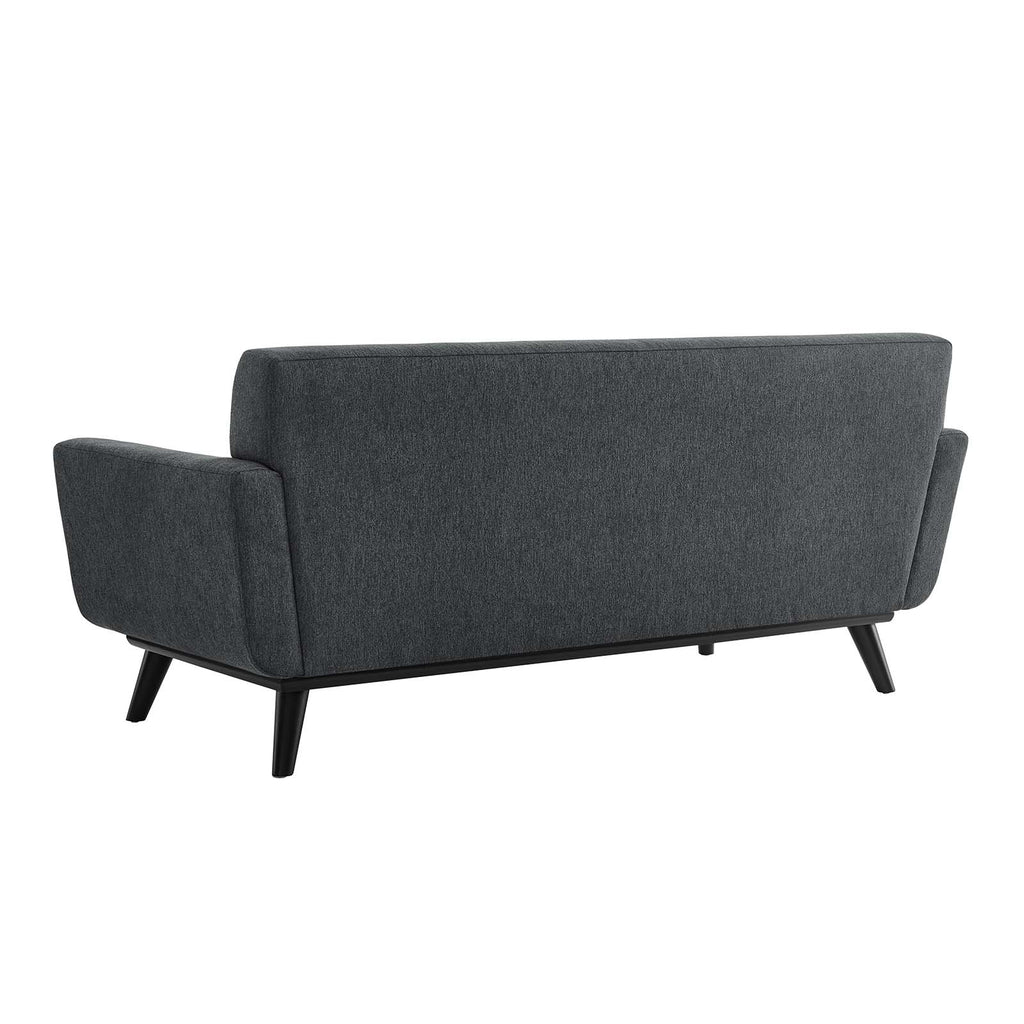 Charcoal Grey Fabric Loveseat Sofa H24516