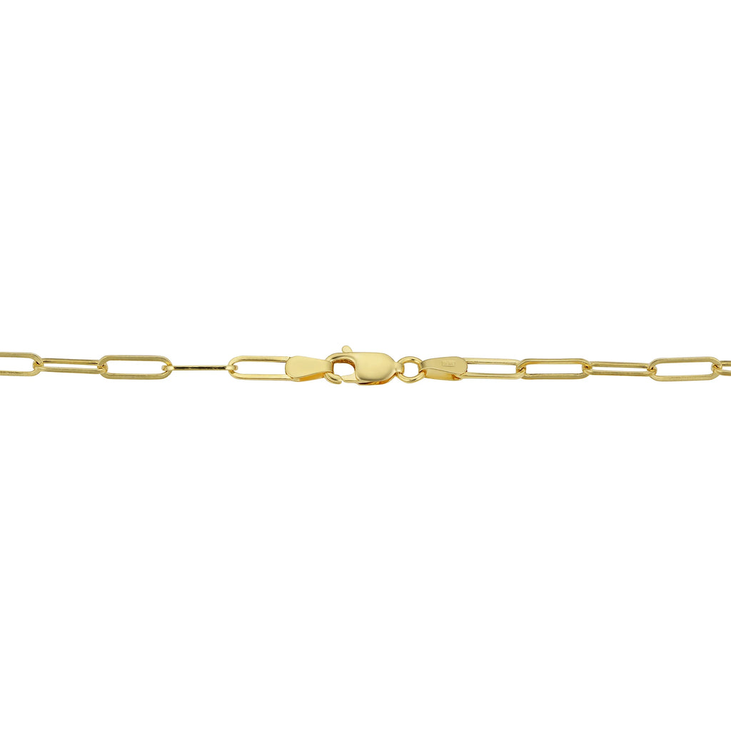 14k Yellow Gold Polished Paperclip Chain Necklace (3.2 mm, 18 inch) V171662