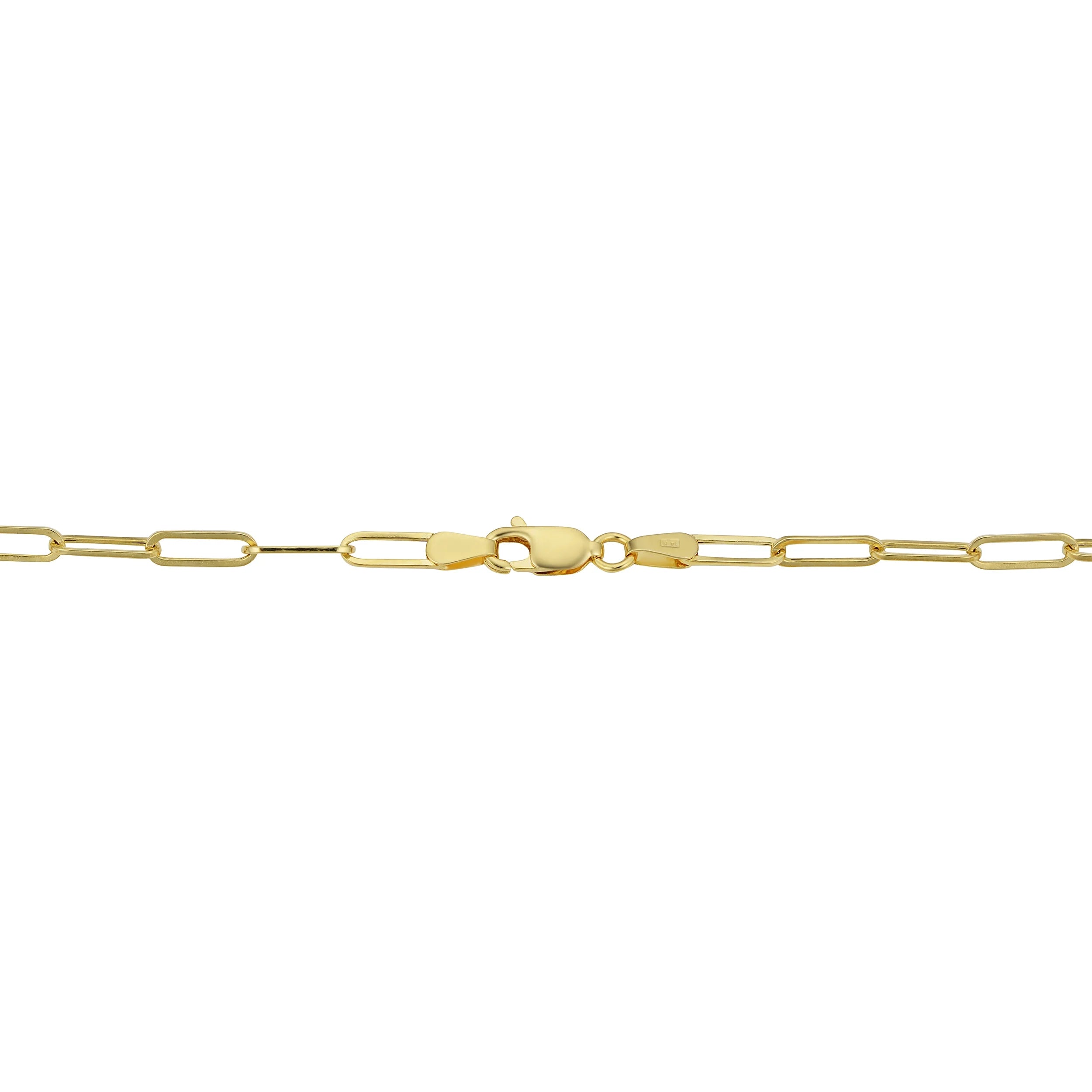 14k Yellow Gold Polished Paperclip Chain Necklace (3.2 mm, 18 inch) V171662