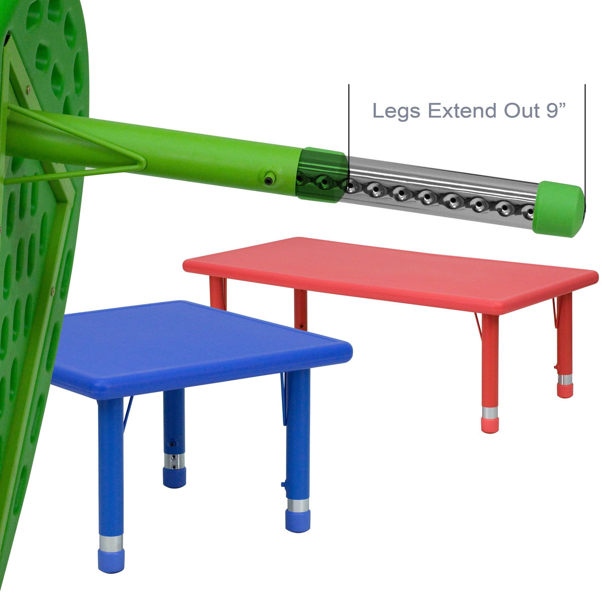 33x22 Round Natural Plastic Height Adjustable Activity Table M21627