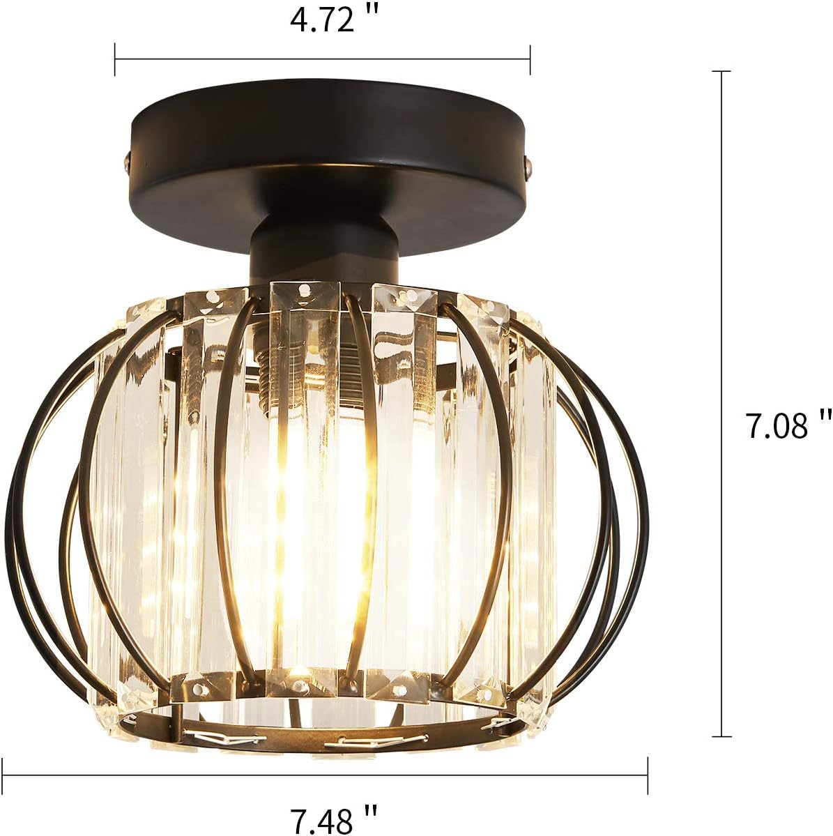 Antique Small Crystal Semi Flush Mount Ceiling Light E358492