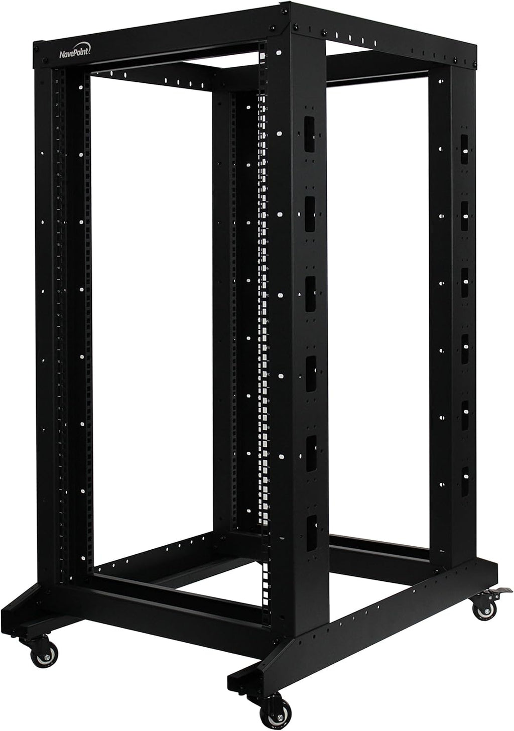 22U 4-Post Open Frame Server Rack Black C646352