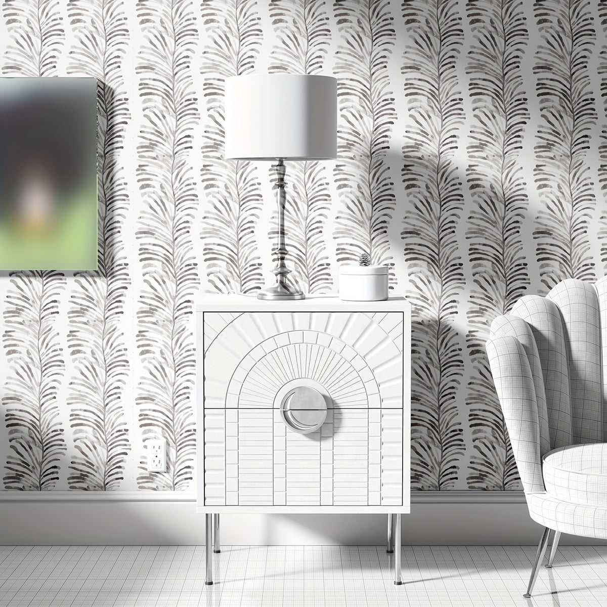 Modern Leaves Branch Peel And Stick Wallpaper R295191