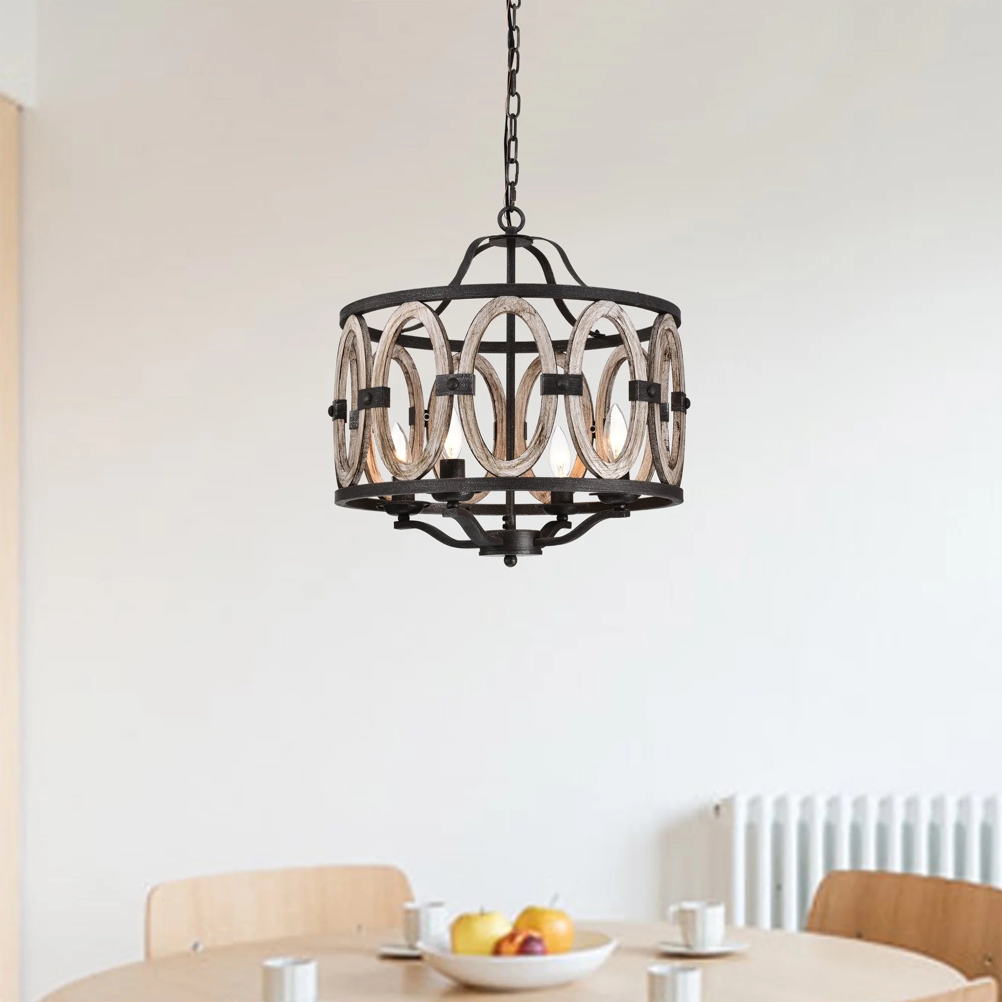 Faux Drift Wood 18inch Pendant Ceiling Lighted Chandelier A3148
