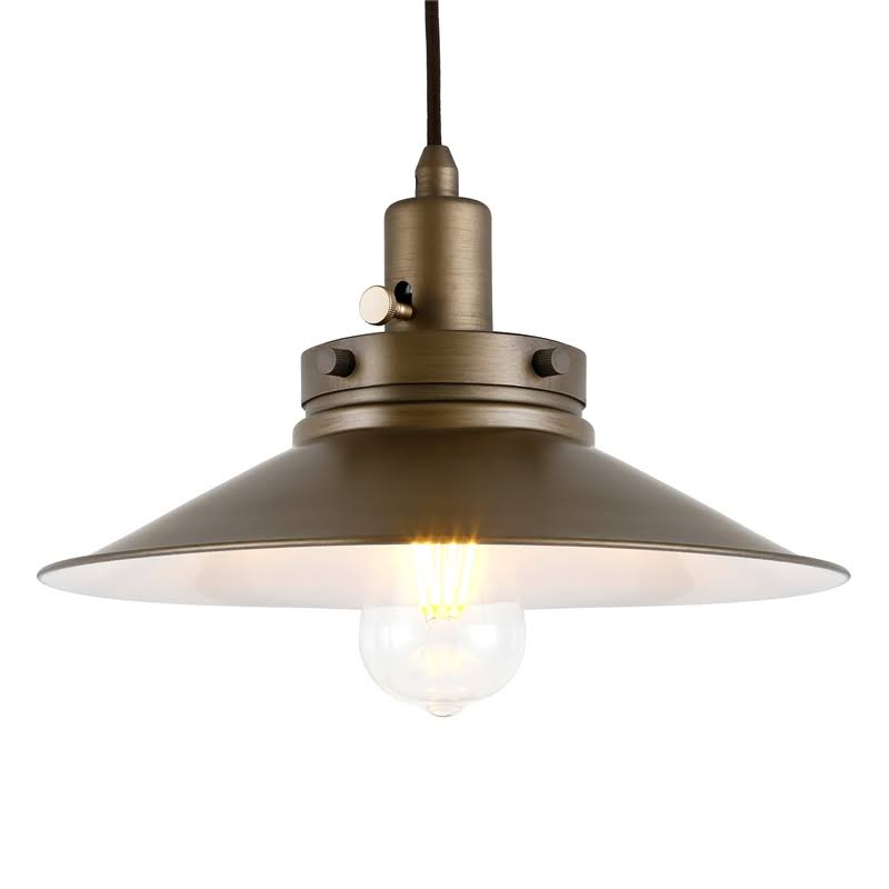 Brushed Brass Wide Brim Floor Lamp with Pulley System M2067