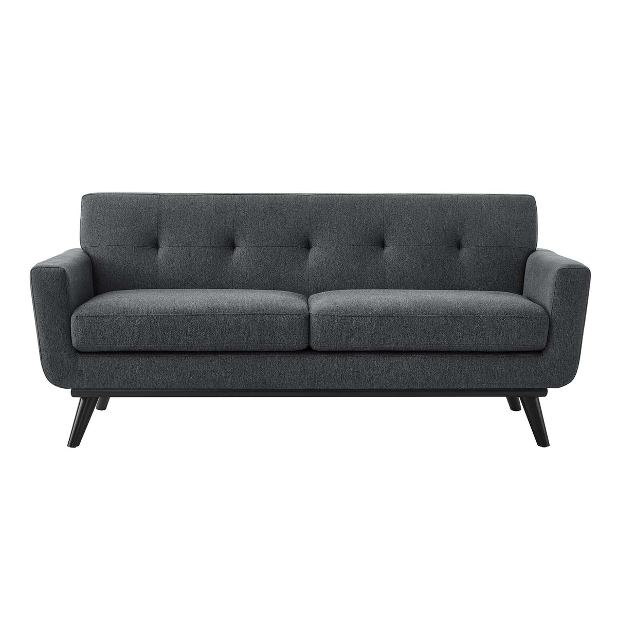 Charcoal Grey Fabric Loveseat Sofa H24516