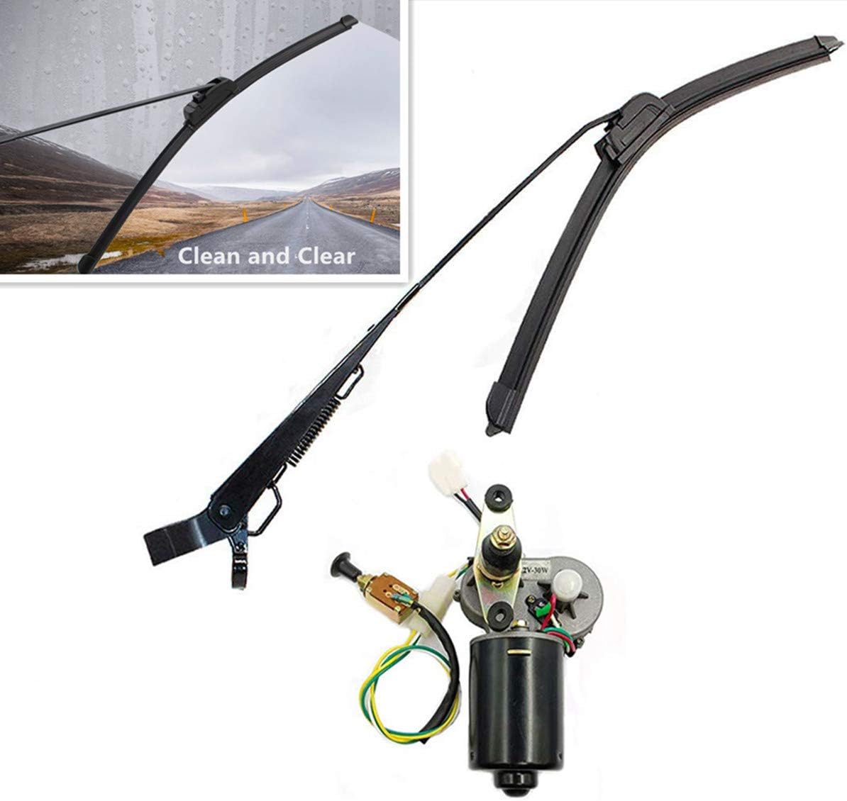 12V Electric Wiper Motor Kit with Automatic Return Function Pack of 2 C82705