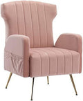 Emerald Velvet Wing Back Accent Chair with Metal Gold Legs V3892