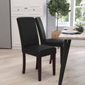 Black Faux Leather Panel Back Parson's Chair Z73930
