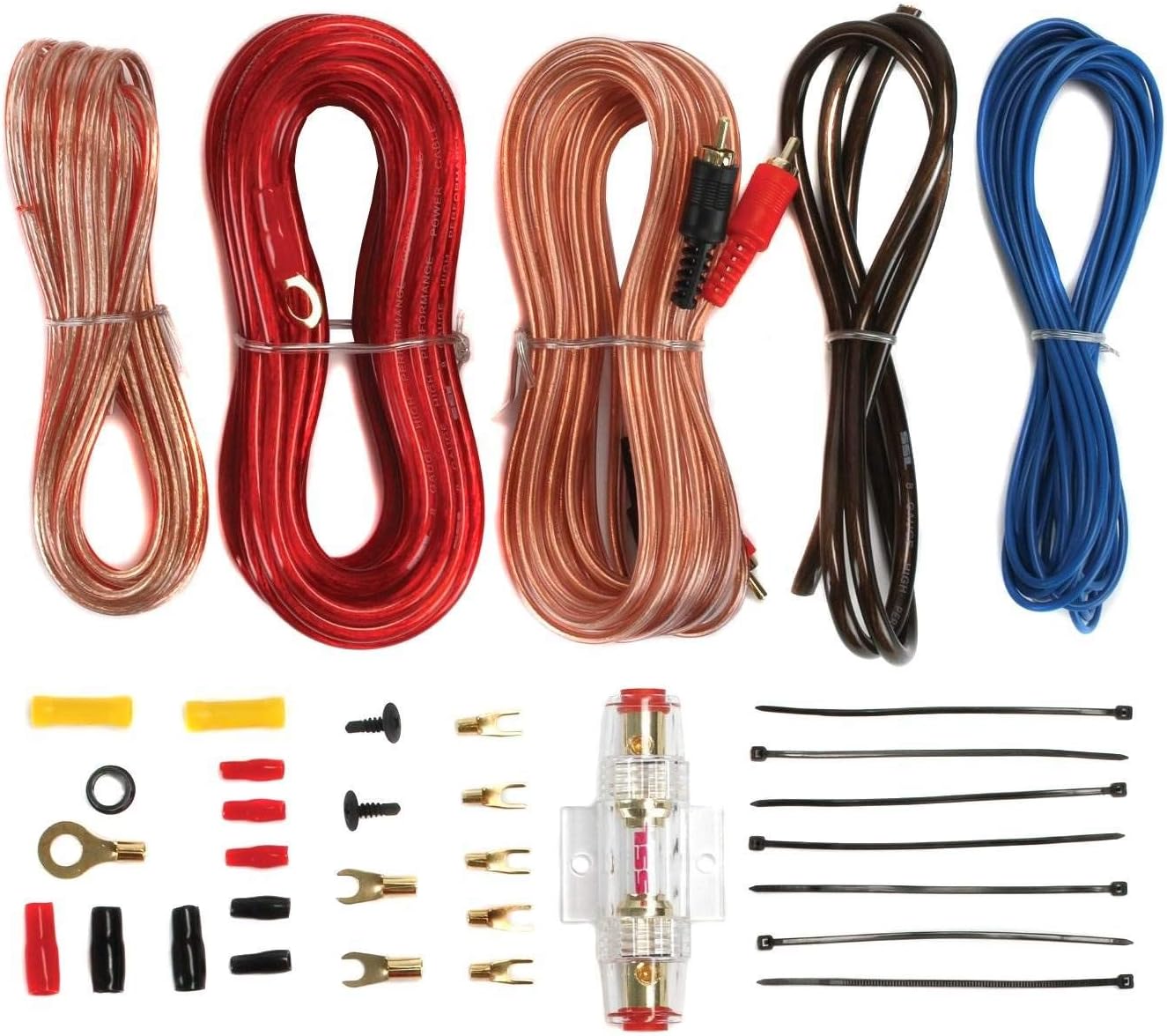 12 1400W Car Audio Subwoofer & 1500W Mono Amplifier with 8 Gauge Wiring Kit & Single 12 Vented Subwoofer Enclosure Box B593