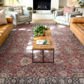 Persian Floral 9'10" x 13' Area Rug Red & Navy A94440
