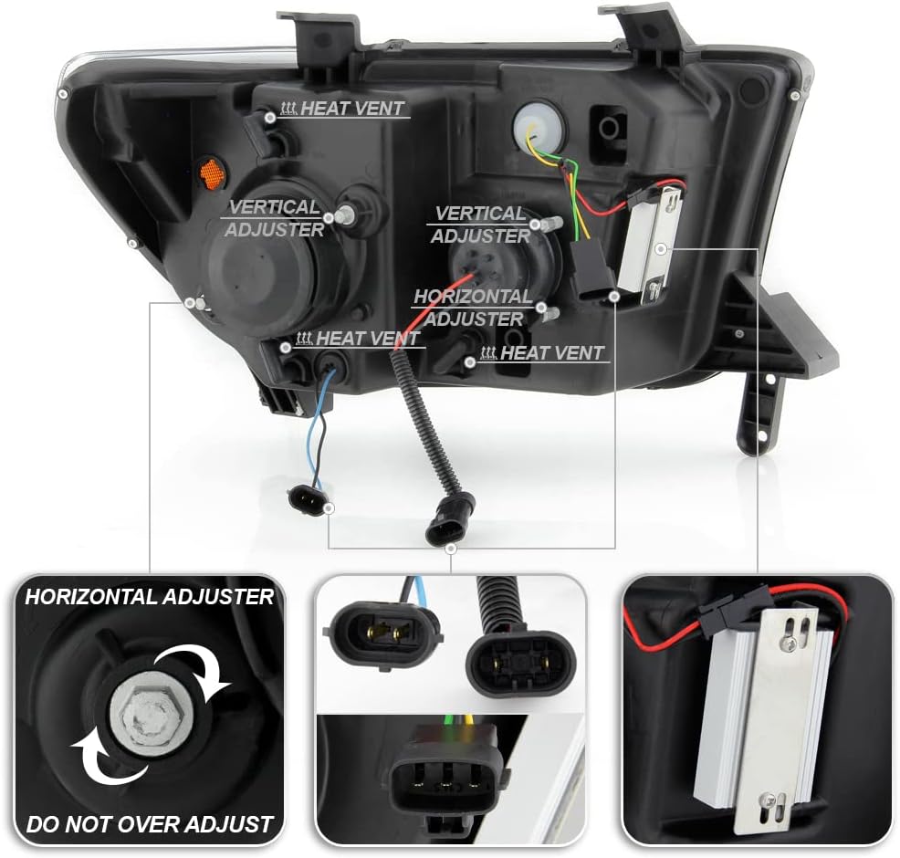 Projector Headlights with LED Tube and Sequential Signal W641